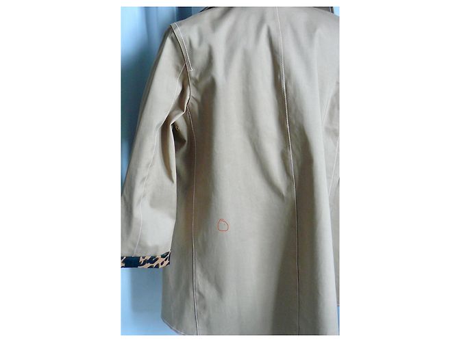 LOUIS VUITTON x STEPHEN SPROUSE Impermeable Mackintosh algodón aceitado BUEN ESTADO T38 Beige - vista 11