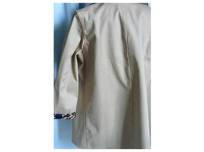 LOUIS VUITTON x STEPHEN SPROUSE Impermeable Mackintosh algodón aceitado BUEN ESTADO T38 Beige - vista 13