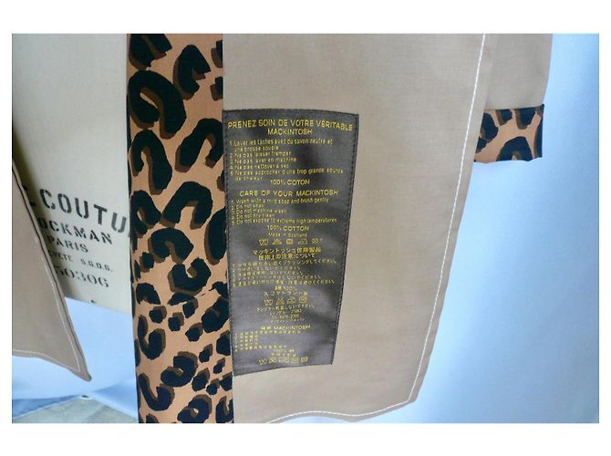 LOUIS VUITTON x STEPHEN SPROUSE Impermeable Mackintosh algodón aceitado BUEN ESTADO T38 Beige - vista 3