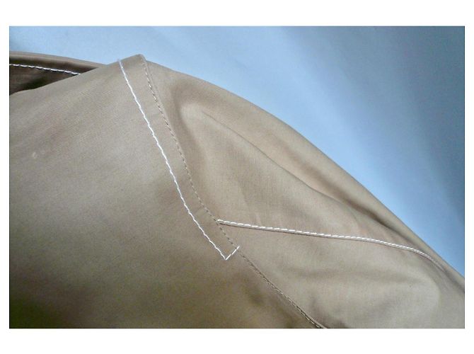 LOUIS VUITTON x STEPHEN SPROUSE Impermeable Mackintosh algodón aceitado BUEN ESTADO T38 Beige - vista 9