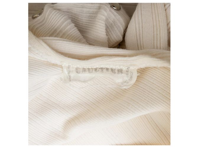 Vestido Jean Paul Gaultier de punto de algodón Eggshell Blanco roto - vista 15