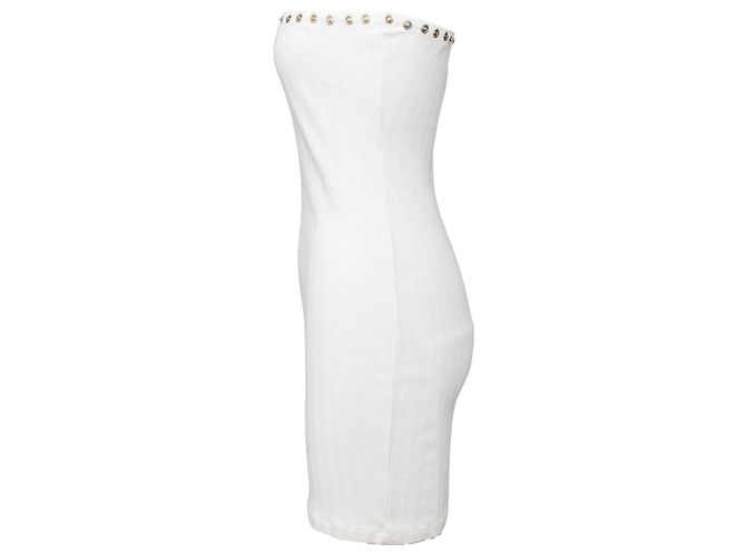 Vestido Jean Paul Gaultier de punto de algodón Eggshell Blanco roto - vista 6