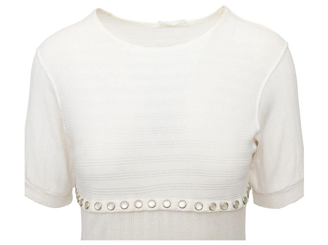 Vestido Jean Paul Gaultier de punto de algodón Eggshell Blanco roto - vista 8