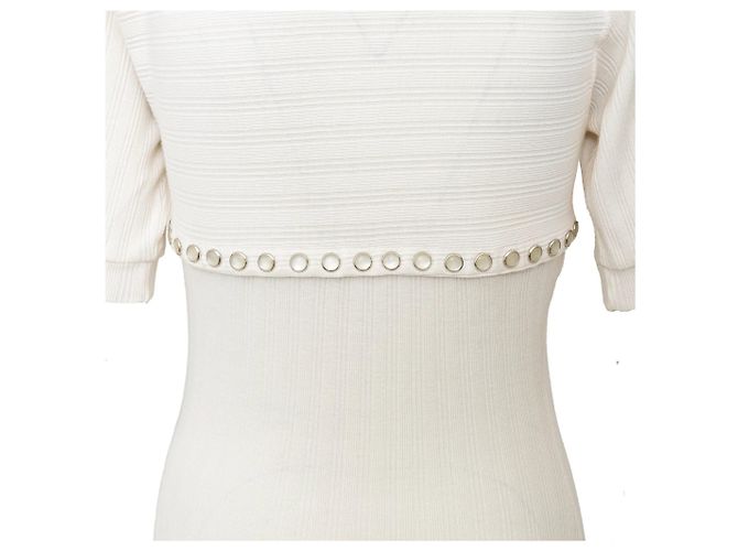 Vestido Jean Paul Gaultier de punto de algodón Eggshell Blanco roto - vista 9