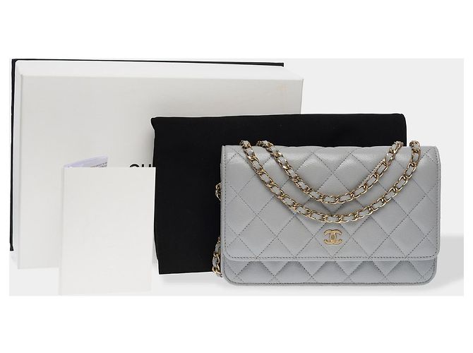 CHANEL Wallet on Chain aus grauem Leder - 102633 - Ansicht 2