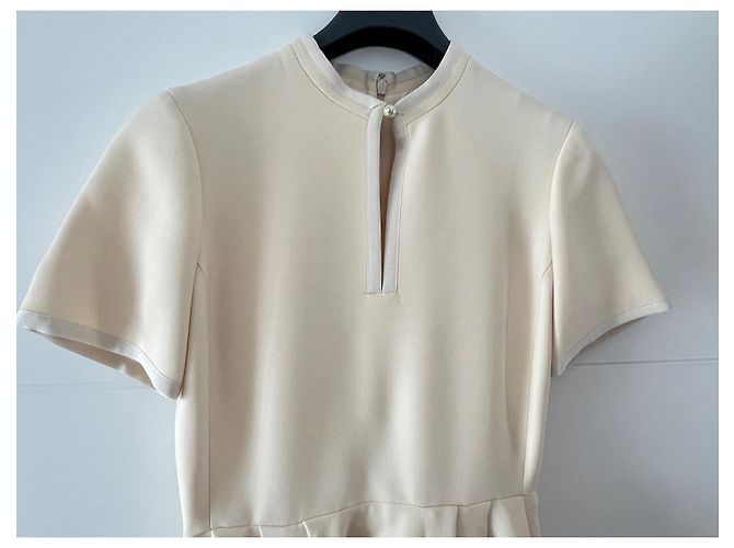 Vestido midi Christian Dior de seda beige - vista 2