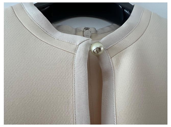 Vestido midi Christian Dior de seda beige - vista 3