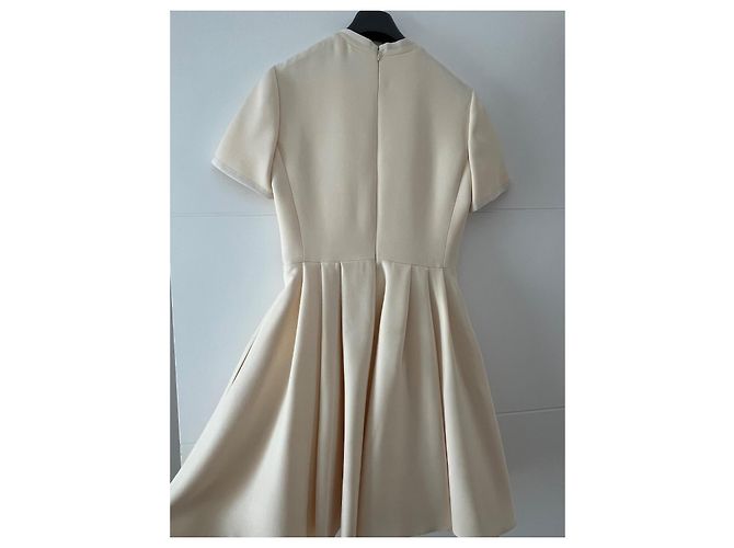 Vestido midi Christian Dior de seda beige - vista 4