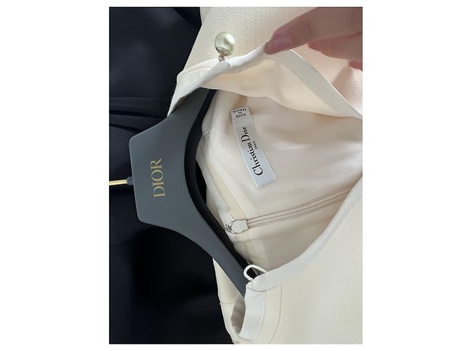 Vestido midi Christian Dior de seda beige - vista 5