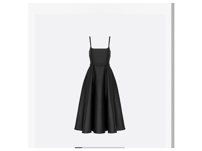 Christian Dior Abito midi in lana e seta Nero - vista 4