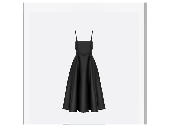Christian Dior Abito midi in lana e seta Nero - vista 6