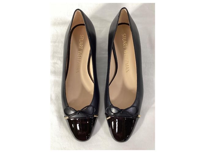 Ballerine Sleek con punta a cappello e fiocco in pelle nera di Stuart Weitzman Nero - vista 13