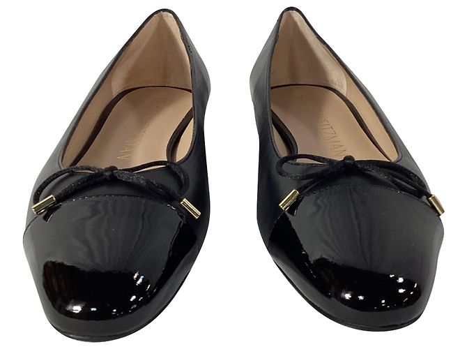 Ballerine Sleek con punta a cappello e fiocco in pelle nera di Stuart Weitzman Nero - vista 2