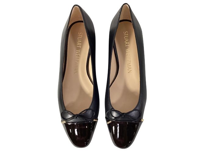Ballerine Sleek con punta a cappello e fiocco in pelle nera di Stuart Weitzman Nero - vista 5
