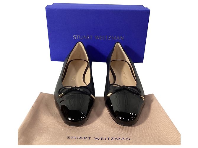 Ballerine Sleek con punta a cappello e fiocco in pelle nera di Stuart Weitzman Nero - vista 6