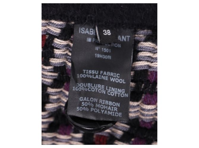 Isabel Marant Dianeline Jacke aus schwarzer Wolle Mehrfarben - Ansicht 10