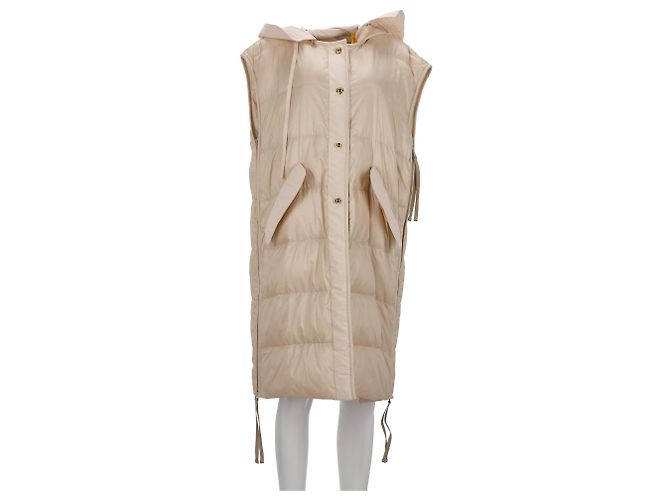 Moncler Genius 2 Moncler 1952 Chaleco Largo Camellias en Nylon Beige - vista 6