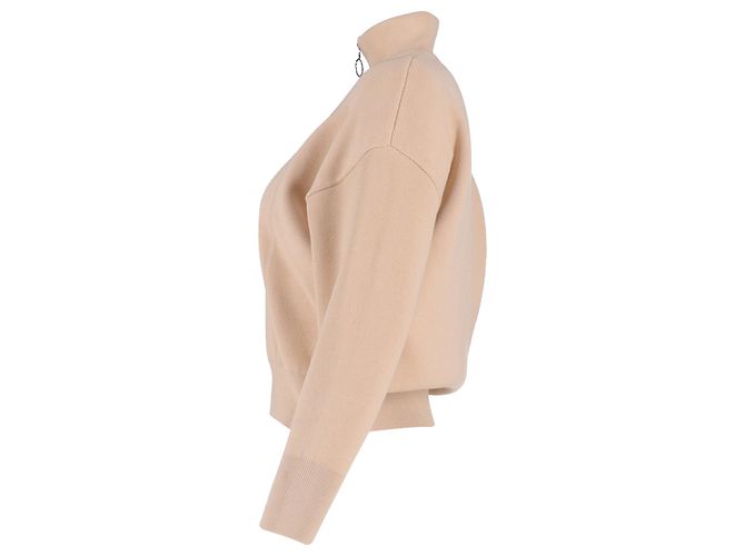 Suéter de media cremallera en algodón beige bordado Sandro Paris - vista 2