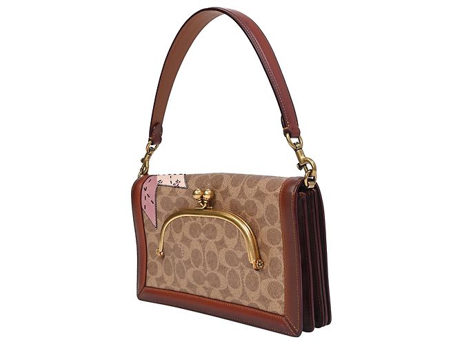 Borsa a tracolla Coach x Keith Haring Riley in tela rivestita marrone - vista 14
