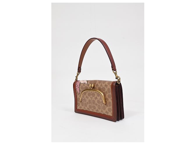 Borsa a tracolla Coach x Keith Haring Riley in tela rivestita marrone - vista 25