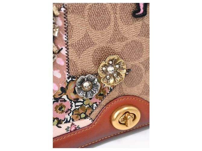 Borsa a tracolla Coach x Keith Haring Riley in tela rivestita marrone - vista 29