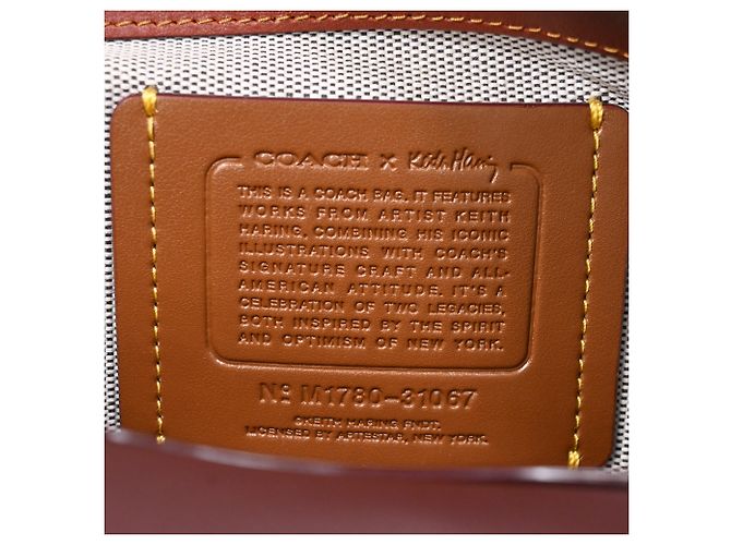 Borsa a tracolla Coach x Keith Haring Riley in tela rivestita marrone - vista 6