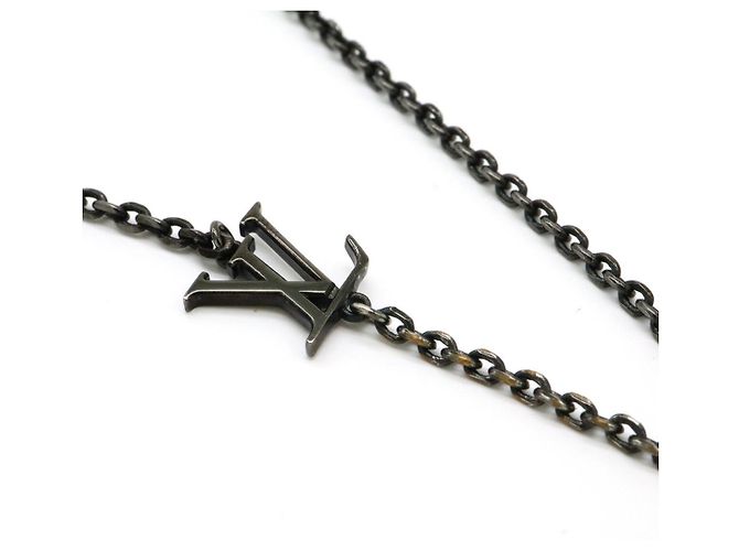 Louis Vuitton Metall Vivienne Anhänger Halskette M00831 Grau - Ansicht 6