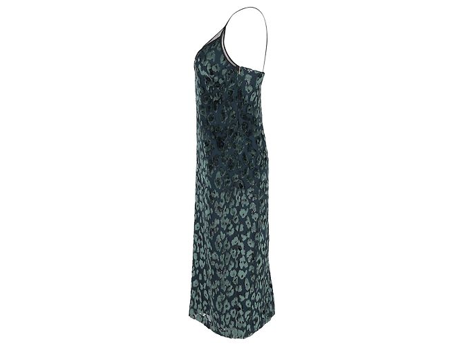 Abito slip Dudania Devoré in velluto verde Hugo Boss - vista 2