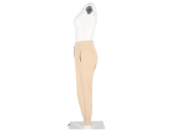 Pantalones de chándal de algodón nude con logo bordado Sandro Paris Castaño Carne - vista 5
