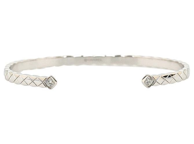 Bracciale Chanel Matelassé Coco Crush in oro bianco - vista 3