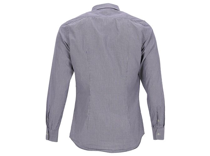 Camicia a Righe Prada in Cotone Grigio - vista 3