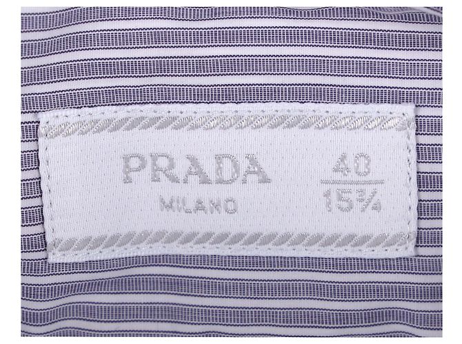 Camicia a Righe Prada in Cotone Grigio - vista 4
