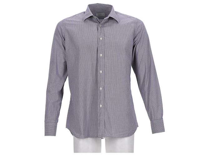 Camicia a Righe Prada in Cotone Grigio - vista 6