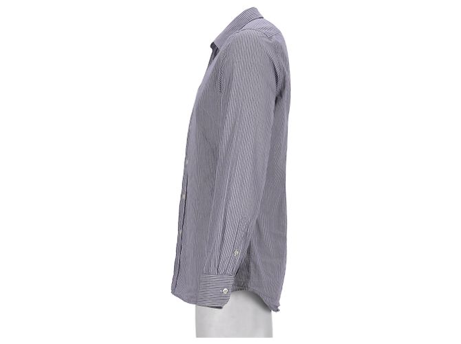 Camicia a Righe Prada in Cotone Grigio - vista 7