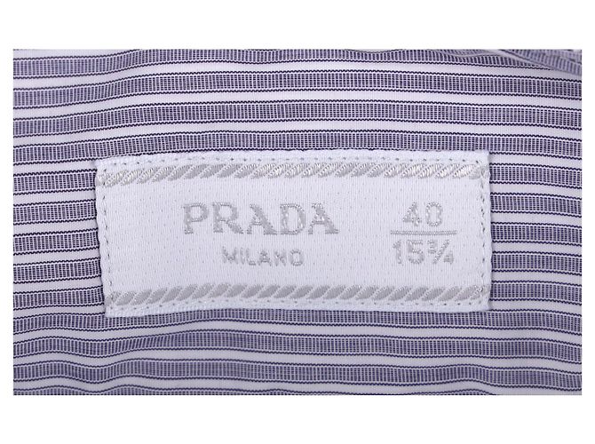 Camicia a Righe Prada in Cotone Grigio - vista 9
