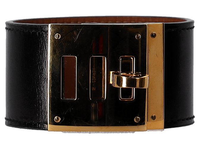 Bracciale Kelly Dog di Hermès in pelle nera Nero - vista 8
