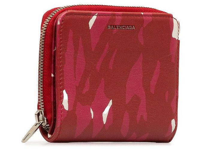 Portafoglio in pelle compatto Balenciaga rosso - vista 2
