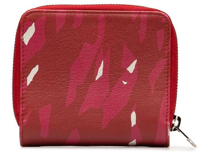 Portafoglio in pelle compatto Balenciaga rosso - vista 3