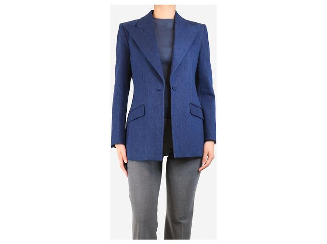 Gabriela Hearst Blauer Denim-Ein-Knopf-Blazer - Größe UK 8 - Ansicht 3