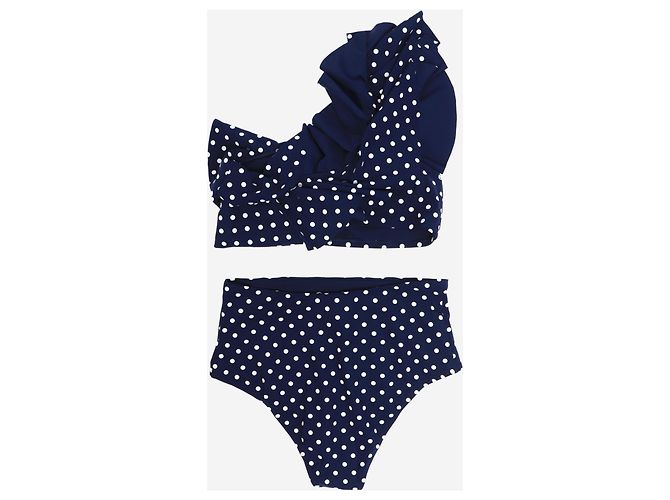Tory Burch Zweiteiliges Bikini-Set mit Marineblauen Punkten - Größe S - Ansicht 2