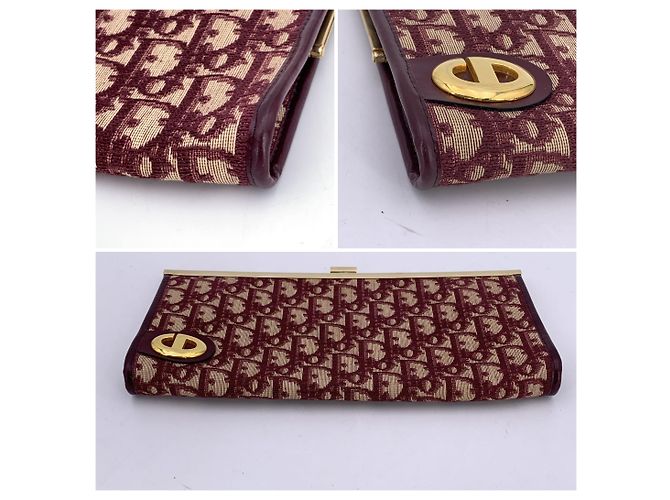 Diorissimo Dior Clutch in tela Christian Vintage Burgundy Logo issimo - vista 6