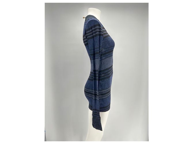 Abito mini a righe Isabel Marant Etoile Blu Navy Nero - vista 3