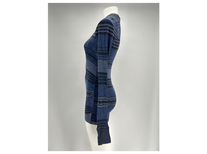 Abito mini a righe Isabel Marant Etoile Blu Navy Nero - vista 4