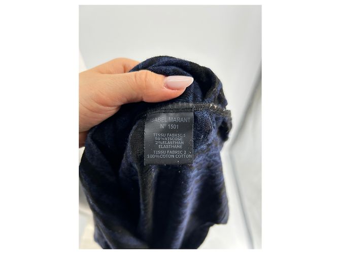 Abito mini a righe Isabel Marant Etoile Blu Navy Nero - vista 6