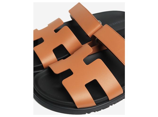 Hermès Sandali in pelle Chypre naturale - taglia EU 39 Marrone - vista 3