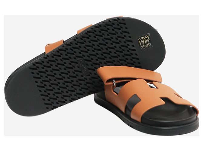 Hermès Sandali in pelle Chypre naturale - taglia EU 39 Marrone - vista 5