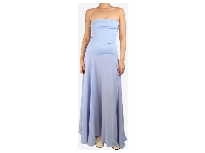 Elia Essentials. Blaues trägerloses Kleid - Größe UK 10 - Ansicht 3
