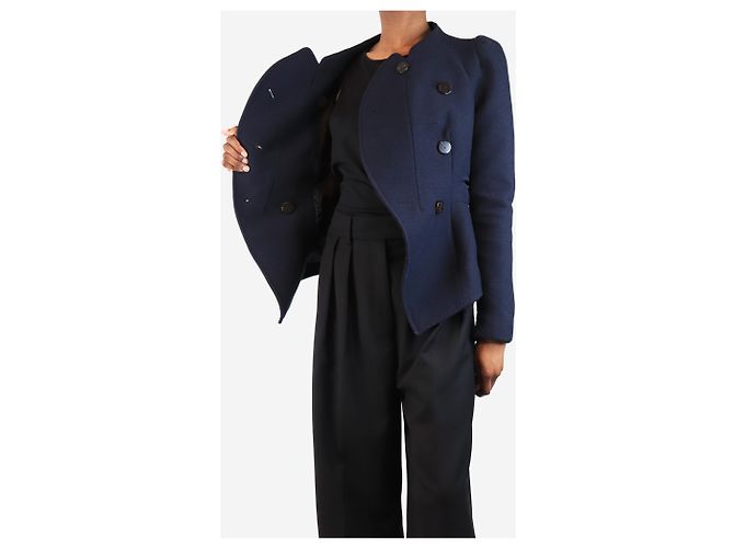 Carven Abrigo azul marino de doble botonadura - talla UK 8 - vista 4
