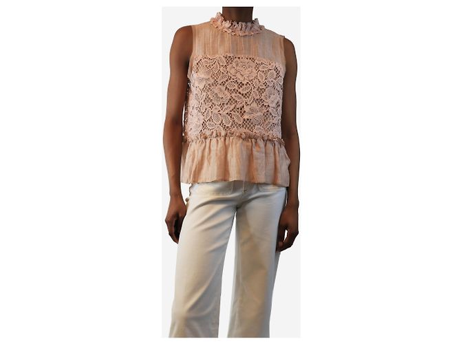 Alexis Top de encaje sin mangas rosa - talla XS - vista 3