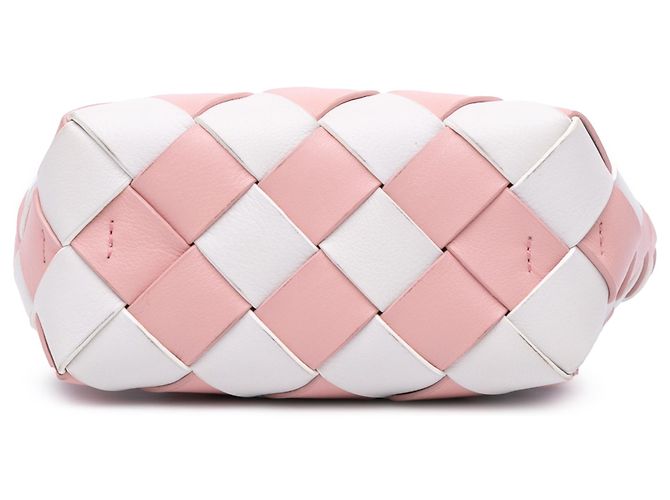 Borsa a cesta mini in pelle intrecciata a quadretti rosa LOEWE - vista 3
